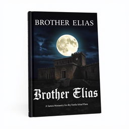 A book titled 'Brother Elias' featuring an ominous Samos Monastery set under a dark, brooding sky
