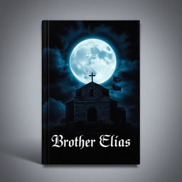 A book titled 'Brother Elias' featuring an ominous Samos Monastery set under a dark, brooding sky