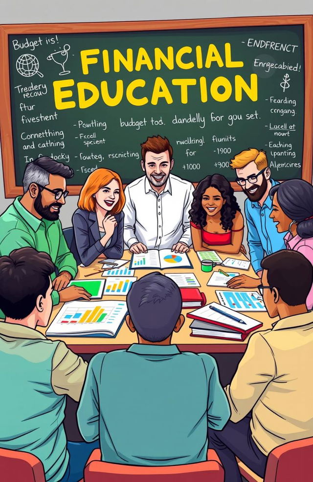 A vibrant and engaging illustration capturing the essence of financial education