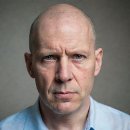 A stern bald man with a strict gaze, indicating a readiness to enforce discipline