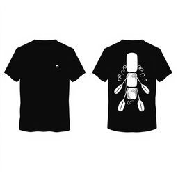 Design a front and back view of a black t-shirt for a rafting event