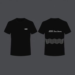 A minimalist front-and-back T-shirt design for rafting activities, specifically tailored for SDS Tunas Dharma teachers