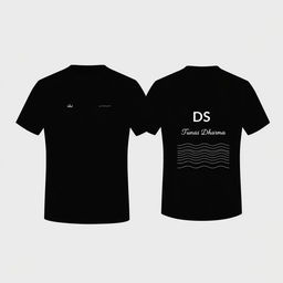 A minimalist front-and-back T-shirt design for rafting activities, specifically tailored for SDS Tunas Dharma teachers