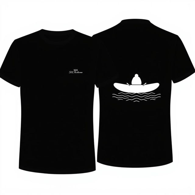 A simple and minimalist front-and-back T-shirt design for rafting activity, tailored for SDS Tunas Dharma teachers