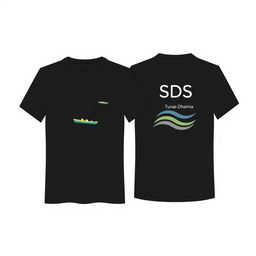 A front-and-back T-shirt design for a rafting activity for SDS Tunas Dharma teachers