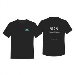 A front-and-back T-shirt design for a rafting activity for SDS Tunas Dharma teachers