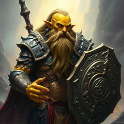 A powerful Githyanki arcane wizard with a long, flowing beard, showcasing ancient wisdom and might