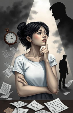 A heartfelt scene of a young woman experiencing the complexities of love