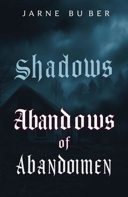 A mysterious and atmospheric book cover depicting a dark and shadowy landscape