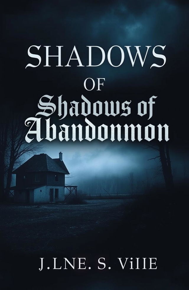 A mysterious and atmospheric book cover depicting a dark and shadowy landscape