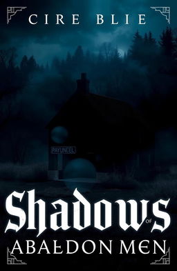A mysterious and atmospheric book cover depicting a dark and shadowy landscape