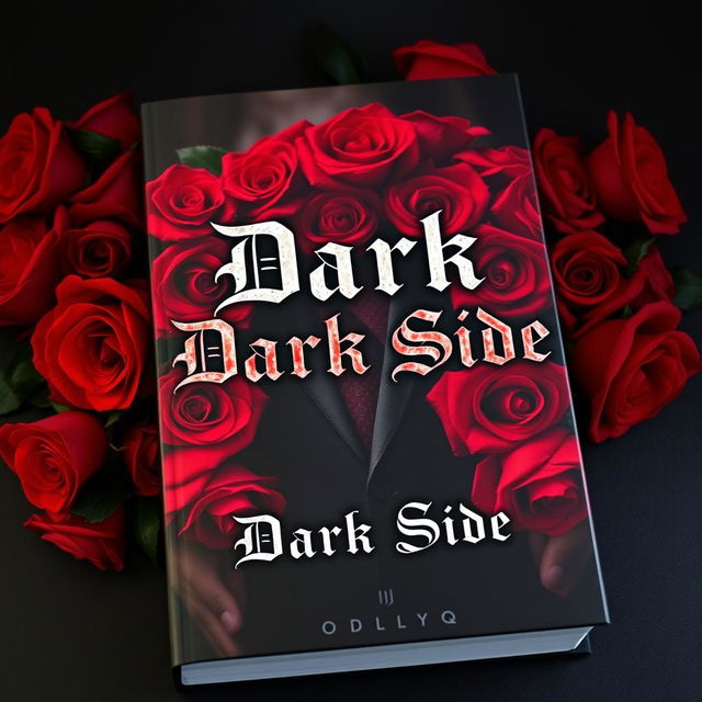 A striking book cover titled 'Dark Side', embodying the themes of dark romance and mafia intrigue