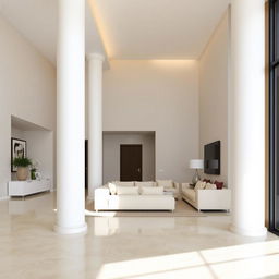 An interior view of a modern apartment featuring CELIMA – CLM240 CERAMIC FLOOR (45X45) in VENTURA NATURAL