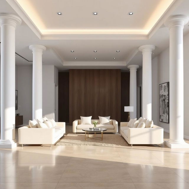 An interior view of a modern apartment featuring CELIMA – CLM240 CERAMIC FLOOR (45X45) in VENTURA NATURAL