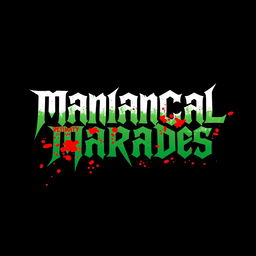 A logo featuring the heavy metal font for the text 'Maniacal Marades' in bold white and green colors