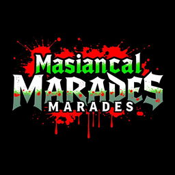 A logo featuring the heavy metal font for the text 'Maniacal Marades' in bold white and green colors