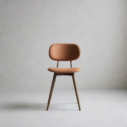 A modern chair with a upholstered seat and backrest, set against a minimalist backdrop.