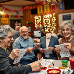 A fun and engaging scene of people playing bingo