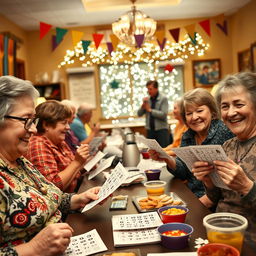 A fun and engaging scene of people playing bingo