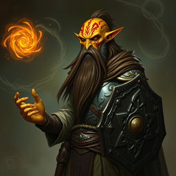 A tall, skinny Githyanki wizard with a long, flowing beard, embodying the essence of ancient arcane knowledge