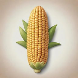 An ear of corn (elote) represented in the style of a detailed Mayan glyph.