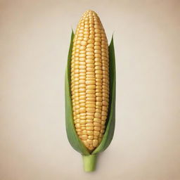 An ear of corn (elote) represented in the style of a detailed Mayan glyph.