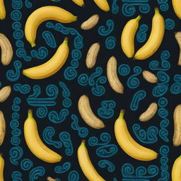 Bananas represented in the style of a Mayan glyph.