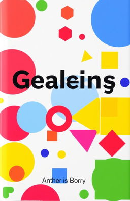 A visually striking book cover featuring a dynamic arrangement of various geometric shapes including circles, triangles, squares, and polygons in vivid colors like red, blue, yellow, and green