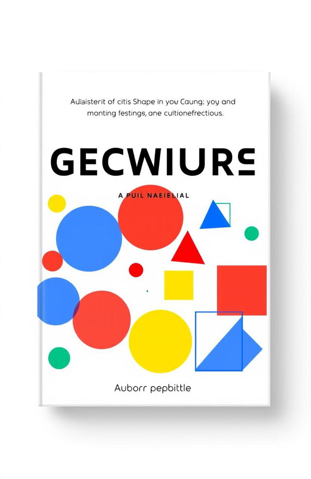 A visually striking book cover featuring a dynamic arrangement of various geometric shapes including circles, triangles, squares, and polygons in vivid colors like red, blue, yellow, and green