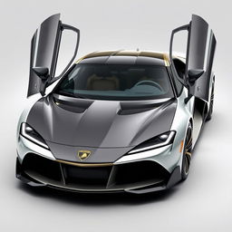 A sleek, sporty Toyota hybrid car inspired by Lamborghini design