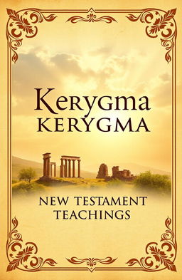 A book cover design for a title named 'Kerygma' prominently displayed at the center in elegant, bold lettering