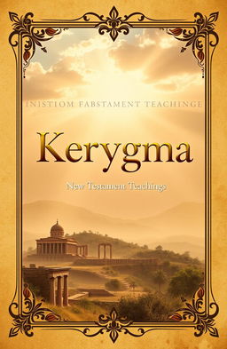 A book cover design for a title named 'Kerygma' prominently displayed at the center in elegant, bold lettering
