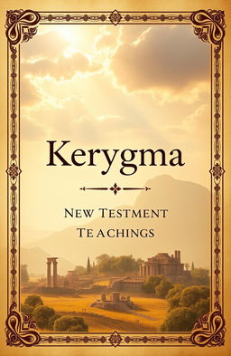 A book cover design for a title named 'Kerygma' prominently displayed at the center in elegant, bold lettering