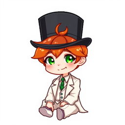 A ginger-haired boy, aged 16, illustrated in an adorable chibi pixel art style