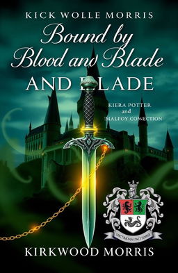 A stunning visual representation of the book cover titled 'Bound by Blood and Blade: Kiera Potter and the Malfoy Connection'