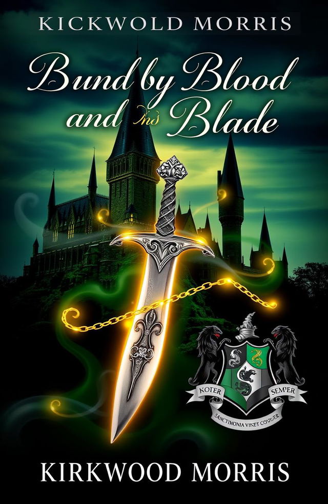 A stunning visual representation of the book cover titled 'Bound by Blood and Blade: Kiera Potter and the Malfoy Connection'