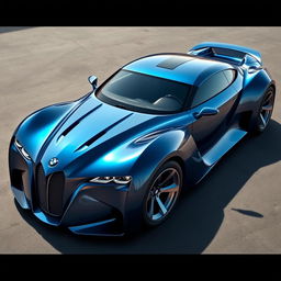 An exotic supercar that is a stunning fusion of a 1936 Chevrolet Coupe and a futuristic BMW concept car