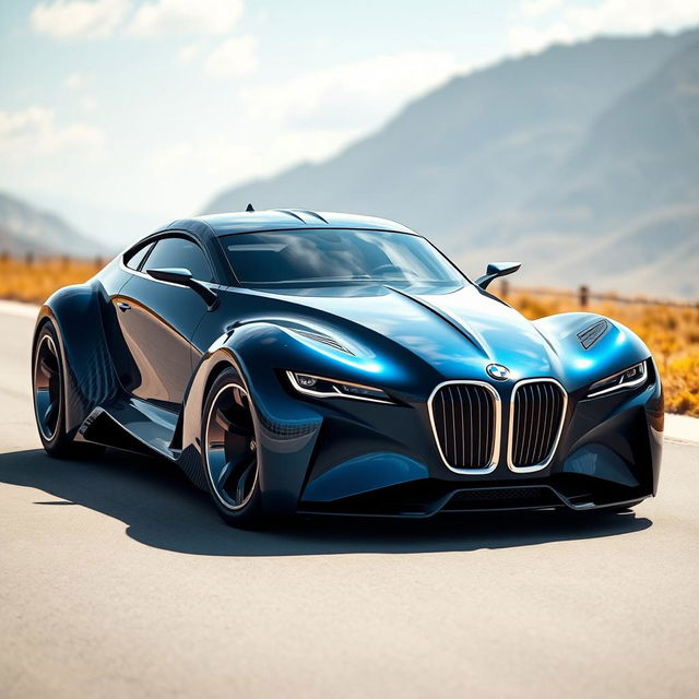 An exotic supercar that is a stunning fusion of a 1936 Chevrolet Coupe and a futuristic BMW concept car