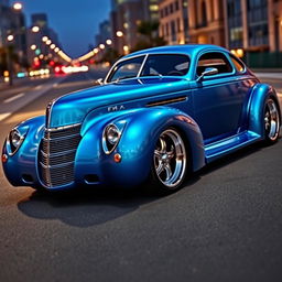 An exotic supercar fusion design featuring a 1939 Chevrolet Coupe styled as a widebody