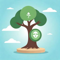 An interactive digital mascot for the 'MCB' bank alive with the metaphor of the 'Tree of Life'