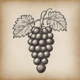 A drawing of a Mayan or Aztec glyph representing grapes.