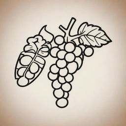 A Mayan glyph outlined image representing grapes.