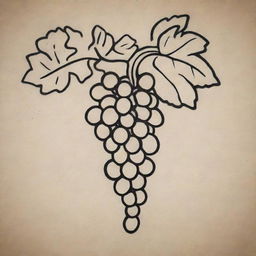 A Mayan glyph outlined image representing grapes.