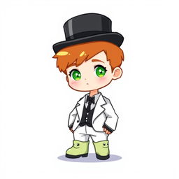 A ginger-haired boy, aged 16, depicted in a whimsical chibi pixel art style