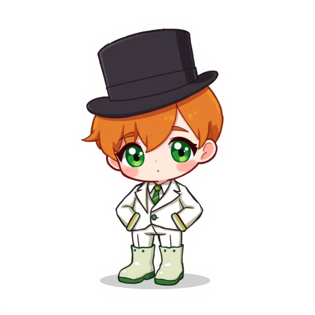 A ginger-haired boy, aged 16, depicted in a whimsical chibi pixel art style