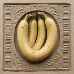 A Mayan glyph outlined image representing bananas.