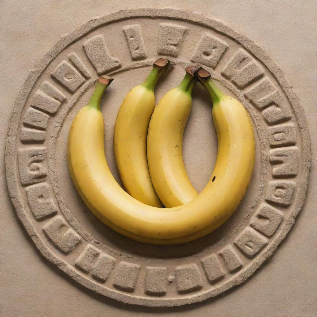 A Mayan glyph outlined image representing bananas.