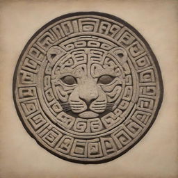 A Mayan glyph outlined image representing a jaguar.