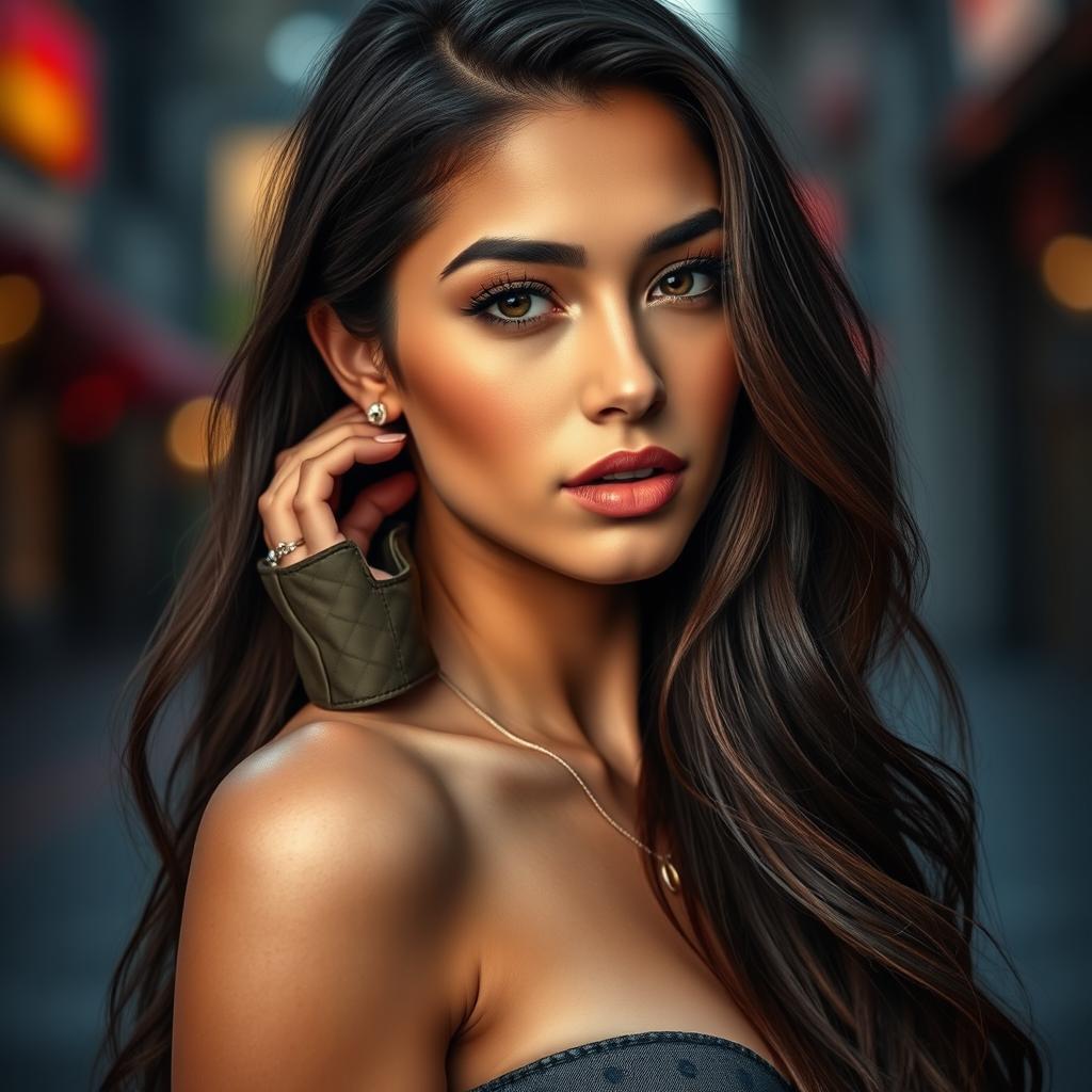 An artistic portrait of Madison Beer, highlighting her stunning features and unique style