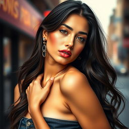 An artistic portrait of Madison Beer, highlighting her stunning features and unique style